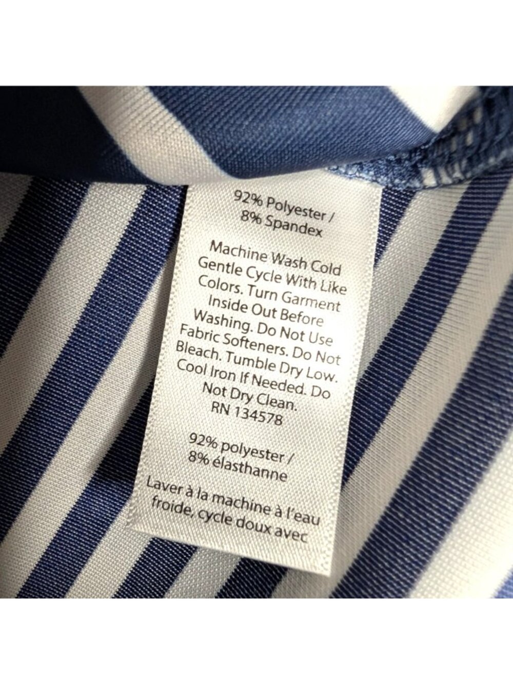 Vineyard Vines Womens Performance 3/4 Zip Pullover Navy White Striped Size S - Picture 6 of 12